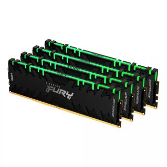 Kingston FURY Renegade RGB - DDR4 - kit - 32 Go: 4 x 8 Go - DIMM 288 broches - 3200 MT/s / PC4-25600 - CL16 - 1.35 V - mémoire sans tampon - non ECC - noir 