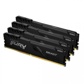 Kingston FURY Beast - DDR4 - kit - 32 Go: 4 x 8 Go - DIMM 288 broches - 3200 MHz / PC4-25600 - CL16 - 1.35 V - mémoire sans tampon - non ECC - noir 