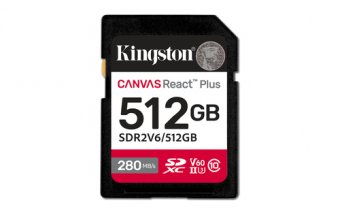 Kingston Canvas React Plus - Carte mémoire flash - 512 Go - Video Class V60 / UHS-II U3 / Class10 - SDXC UHS-II 