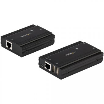 StarTech.com Hub USB 2.0 sur Câble Ethernet CAT5e/CAT6 Unique (RJ45) - 4 Ports - 100m - Concentrateur Extension USB - Boitier Métal - Alimentation Externe - 480 Mbps (USB2004EXT100) - Câble de rallonge USB - USB 2.0 - plus de CAT 5e/6 - jusqu'à 100 m 