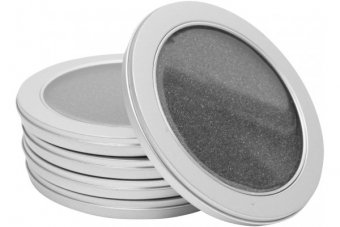 Pack 5 boitiers metal rond avec fenetre pour 1 cd 