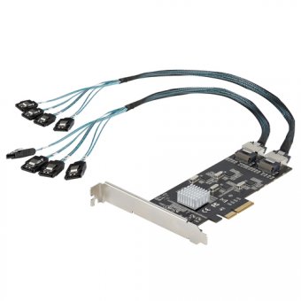 StarTech.com Carte Contrôleur SATA PCIe 8 ports - Carte SATA PCI Express 6Gbps 4 Contrôleurs Hôte - Carte Contrôleur SATA PCIe - PCI-e x4 Gen 2 vers SATA III - SATA HDD/SSD (8P6G-PCIE-SATA-CARD) - Contrôleur de stockage - SATA 6Gb/s / SAS 6Gb/s - profil b 