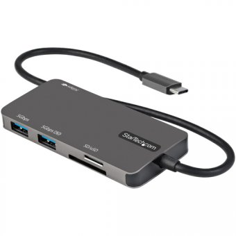 StarTech.com Adaptateur Multiport USB-C - USB Type C vers HDMI 4K, Alimentation 100W Passthrough, SD/MicroSD, Hub USB 3 Ports USB 3.0 - Mini Dock USB-C - Câble Intégré 30cm (DKT30CHSDPD) - Station d'accueil - USB-C / Thunderbolt 3 - HDMI 