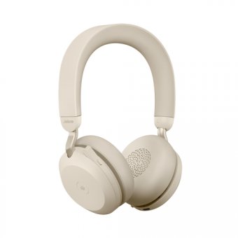 Jabra Evolve2 75 - Micro-casque - sur-oreille - Bluetooth - sans fil - Suppresseur de bruit actif - USB-A - isolation acoustique - beige - Certifié pour Microsoft Teams 