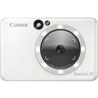 Canon Zoemini S2 - Appareil photo numérique - compact avec imprimante photo instantanée - 8.0 MP - Bluetooth, NFC - blanc perle 