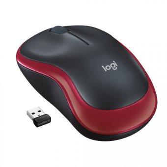Logitech M185 - Souris - optique - sans fil - 2.4 GHz - récepteur sans fil USB - rouge 