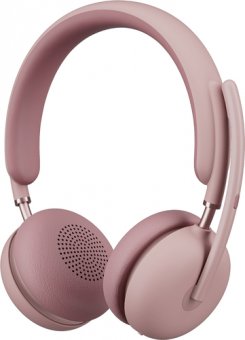Logitech 2 - Micro-casque - sur-oreille - Bluetooth - sans fil - Suppresseur de bruit actif - USB-C via un adaptateur Bluetooth - rose - Certifié pour Microsoft Teams 