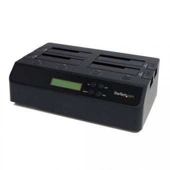 StarTech.com Duplicateur autonome 1 vers 3 pour disques durs SATA - Station d'accueil USB 3.0 / eSATA pour 4 HDD SATA (SATDOCK4U3RE) - Duplicateur de disque dur - 4 Baies (SATA-300) - pour P/N: SVA12DN4NEUA 