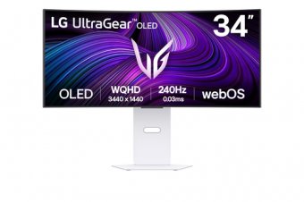 LG UltraGear 34GX90SA-W - Moniteur OLED - jeux - incurvé - 34" - 3440 x 1440 UWQHD @ 240 Hz - 1300 cd/m² - 1500000:1 - DisplayHDR 400 True Black - 0.03 ms - 2xHDMI, DisplayPort, USB-C - haut-parleurs - blanc 