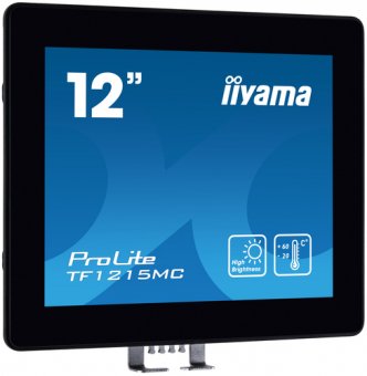 iiyama ProLite TF1215MC-B1 - Écran LED - 12.1" - cadre ouvert - écran tactile - 1024 x 768 - IPS - 540 cd/m² - 1000:1 - 25 ms - HDMI, VGA, DisplayPort - noir 