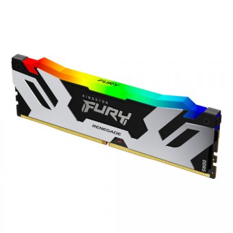 Kingston FURY Renegade RGB - DDR5 - module - 48 Go - DIMM 288 broches - 6400 MT/s / PC5-51200 - CL32 - 1.4 V - mémoire sans tampon - on-die ECC - noir et argent 