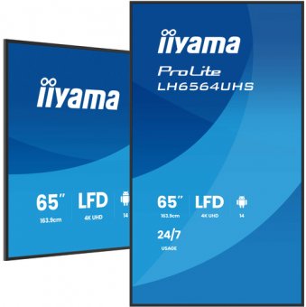 iiyama ProLite LH6564UHS-B1AG 65" Classe (64.5" visualisable) écran LCD rétro-éclairé par LED - 4K - pour signalisation numérique 