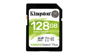 Kingston Canvas Select Plus - Carte mémoire flash - 128 Go - Video Class V30 / UHS-I U3 / Class10 - SDXC UHS-I 