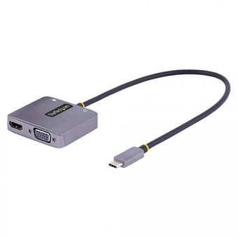 StarTech.com Adaptateur USB C vers HDMI VGA, 4K60Hz, 3.5mm Audio, 100W PD - Station d'accueil - USB-C / Thunderbolt 3 / Thunderbolt 4 - VGA, HDMI 