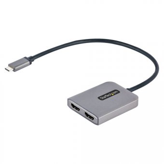 Ce hub USB-C vers HDMI MST vous permet de connecter deux moniteurs HDMI, en utilisant un périphérique hôte compatible USB-C.</p><h3>Le multitâche simplifié</h3>Ce répartiteur vidéo USB-C vers HDMI permet de connecter jusqu'à deux écrans supplémentair 
