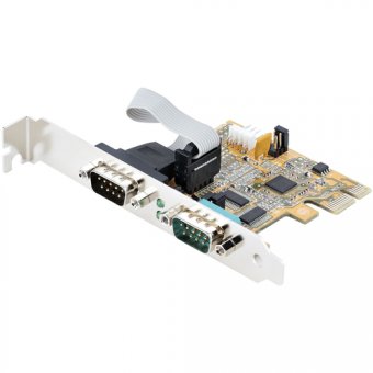 Startech Carte Série PCI Express à 2 ports - Carte PCIe à RS232/DB9 - Adaptateur série - PCIe 2.0 profil bas - RS-232 x 2 - jaune 