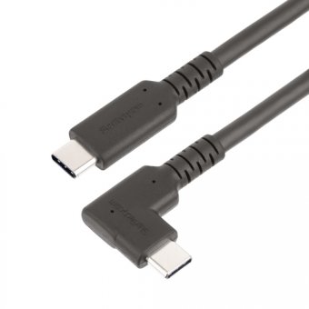 StarTech.com Câble USB-C Robuste à Angle Droit de 1m, USB 3.2 Gen 2, 4K60 - Câble USB - USB-C (M) droit pour USB-C (M) angle droit - USB 3.2 Gen 2 - 1 m - passif, support pour 4K60Hz, robuste - noir 