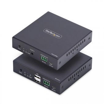 StarTech.com HDMI KVM Extender Over IP Network, 4K 60Hz, Driverless - Kit émetteur et récepteur - Rallonge vidéo/audio/USB - HDMI 