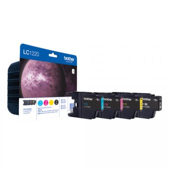 Brother LC1220VALBP - Pack de 4 - noir, jaune, cyan, magenta - original - blister - cartouche d'encre - pour Brother DCP-J525W, DCP-J725DW, DCP-J925DW, MyMio MFC-J825N 