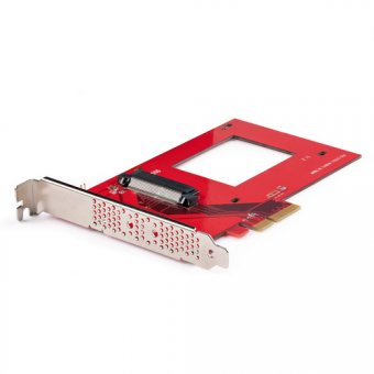 StarTech.com U.3 to PCIe Adapter Card, PCIe 4.0 x4 Adapter For 2.5" U.3 NVMe SSDs, SFF-TA-1001 PCI Express Add-in Card for Desktops/Servers, TAA Compliant - OS Independent (PEX4SFF8639U3) - Adaptateur d'interface - 2.5" - U.3 NVMe - PCIe 4.0 x4 - rouge - 