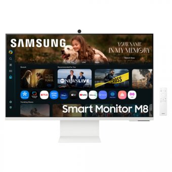 Samsung S32FM801UU - M80F Series - écran LED - Intelligent - 32" - 3840 x 2160 4K UHD (2160p) @ 60 Hz - VA - 400 cd/m² - 3000:1 - HDR10, HDR10+ - 4 ms - HDMI, USB-C - haut-parleurs - blanc 