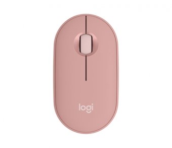 Logitech Pebble Mouse 2 M350s - Souris - optique - 3 boutons - sans fil - Bluetooth 5.2 LE - rose ton sur ton 