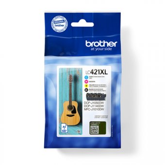 Brother LC421XL - Pack de 4 - XL - noir, jaune, cyan, magenta - original - cartouche d'encre - pour Brother DCP-J1140DW, MFC-J1010DW, MFC-J1012DW 