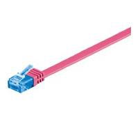 MicroConnect U/UTP CAT6A 1M Pink Flat Unshielded Network Cable, 