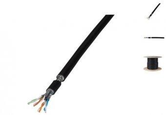MicroConnect S/FTP CAT7 Outdoor 100 Black Solid, AWG 23, CU, LSZH 