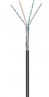 MicroConnect SF/UTP CAT5e 100m, Black, CCA Solid, AWG 24/1, Jacket PE 