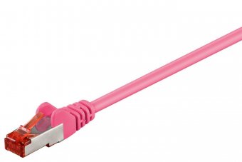 MicroConnect F/UTP CAT6 0.25m Pink PVC Outer Shield : Foil screening 