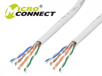MicroConnect U/UTP CAT5e 100m White PVC Stranded, AWG 24/1, CU 