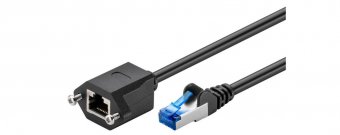 MicroConnect S/FTP CAT6A Ext. cable 1m with mounting flange Black, 