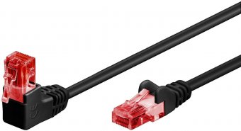 MicroConnect U/UTP CAT6 0,5M Black PVC 1 x  90ø 