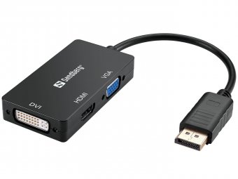 Sandberg Adapter DP<gt/>HDMI+DVI+VGA Adapter DP<gt/>HDMI+DVI+VGA, 