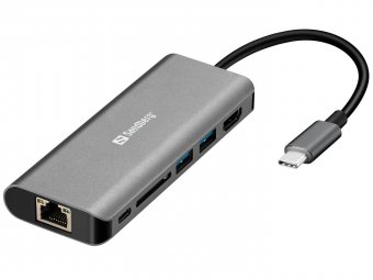 Sandberg USB-C Dock HDMI+LAN+SD+USB,  100W USB-C Dock 