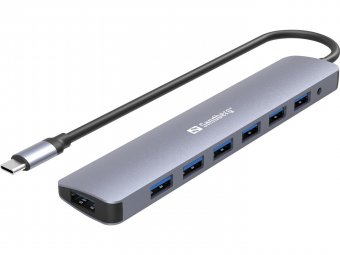 Sandberg USB-C to 7 x USB 3.0 Hub USB-C to 7 x USB 3.0 Hub, USB 