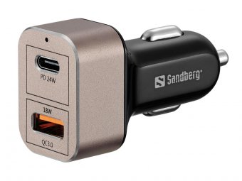 Sandberg Car Charger 1xQC3.0+1xUSBC 20W Car Charger 1xQC3.0+1xUSBC 