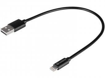 Sandberg USB<gt/>Lightning MFI 0.2m  Black USB<gt/>Lightning MFI 