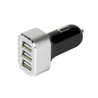 LogiLink USB 3-Port Car Charger, 5,1A,  black/silver, LogiLink 