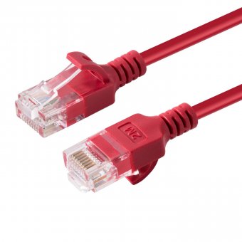 MicroConnect U/UTP CAT6A Slim 0.25M Red Unshielded Network Cable, 