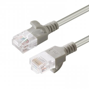 MicroConnect U/UTP CAT6A Slim 0.25M Grey Unshielded Network Cable, 