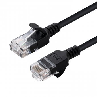 MicroConnect U/UTP CAT6A Slim 1M Black Unshielded Network Cable, 