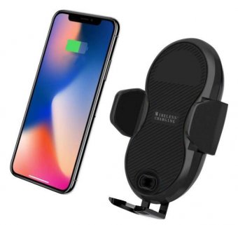 Techly Qi Wireless Car Charger With  Sucker With Automatic 