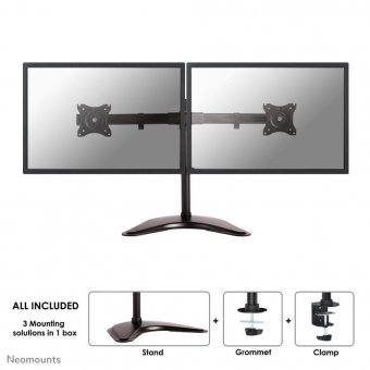 Neomounts by Newstar Tilt/Turn/Rotate Dual monitor  desk mount (stand, clamp & 