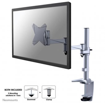 Neomounts by Newstar Full Motion desk monitor arm  (clamp & grommet) for 10-30" 