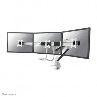 Neomounts Nm-D775Dx3White Full Motion  Dual Desk Monitor Arm (Clamp 