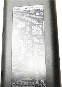 Dell AC Adapter, 65W, 19.5V, 3 