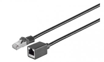 MicroConnect F/UTP CAT6 Ext. cable 0.5m with mounting flange Black 