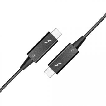 MicroConnect Thunderbolt 3 USB-C Optical  Cable, 40 Gbits/s, black, 10m 